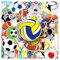 Fußball Baseball Aufkleber Kugeln Stickers 50 Stück Skateboard Graffiti Aufkleber Motorräder Fahrrad Snowboard Gepäck Laptop Auto Koffer für Kinder und Jugendliche Wasserdichte Vinyl Aufkleber