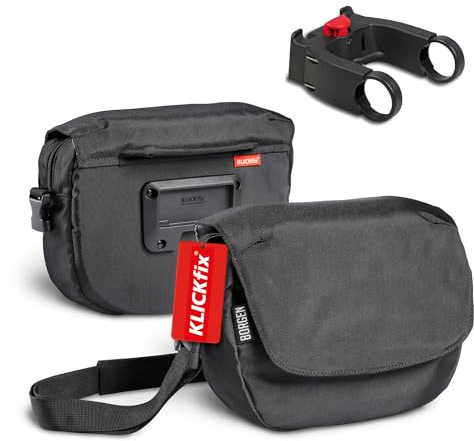 Borgen KLICKfix Lenkertasche Fahrrad - Wasserabweisende und geräumige Fahrrad Lenkertasche 5 L - Fahrradtasche Lenker