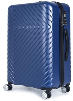 Cooleben NEWCOM Koffer aus umweltfreundlichem RPET-Material, Reisekoffer mit TSA-Schloss, Hartschalenkoffer, Trolley, Rollkoffer, 78L (Blau, 24 Zoll)