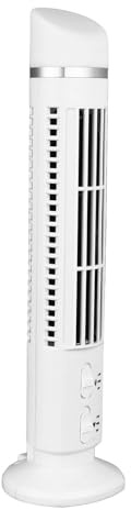 Fabater Turmventilator, Ventilator ohne Flügel, USB-Tischventilator mit Licht für Zuhause, Schlafzimmer, Büro, Kompakt und Tragbar (White)