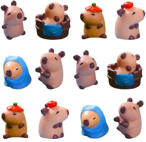 MEZHEN Capybara Figuras Decoración para Tartas Cumpleaños Decoración de Pastel Animales Adorno para Tarta Fiesta de Cumpleaños Decoración Jardín