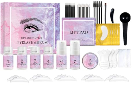 NAOLVE Wimpernlifting Set mit Farbe Schwarz, Lash Lifting Set, Brow Lifting Set, Augenbrauen Lifting Set, Wimpernwelle Set, Wimpern Lifting Perming Set, Augenbrauen Laminierung Set,für Salon, Zuhause