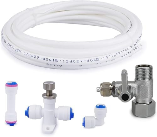 10m Wasserzulaufleitung Universal Anschluss Set für Kühlschrank, 1/4 Zoll Schlauch 6.35MM Kühlschrankschlauch, Wasserschlauch