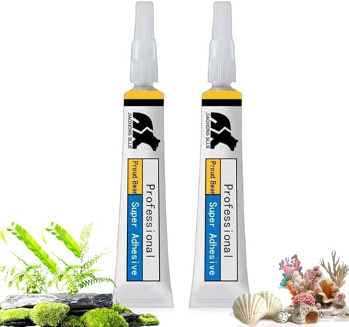 Hocklliy Aquarium Glue 2 PCS,Aquarium Safe Glue,Aquarium Kleber,Fish Safe,Quick Drying, Reef Glue for Plants Moss Aquascaping, Water Plant, Moss, Coral, Stone, Wood