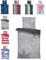 one-home Winter Bettwäsche Thermo Fleece Kuschelig Warme Bettbezüge Flauschig Warm Weich, Größe:4 teilig 135x200 cm, Farbe:Schneeflocken Kristalle grau