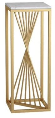 Marble Top Side Tables for Living Room - Slim Tall Metal Plant Pot Holder Stand Display for Indoor Corner Accent Furniture