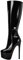 blingqueen Stivali con plateau elasticizzati, al ginocchio, con tacco alto, laccati, Nero , 41 EU