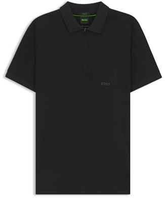 BOSS Herren Polo Urban Tech Feuchtigkeitsableitendes Poloshirt aus elastischer Baumwolle mit Reißverschluss am Kragen