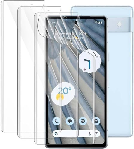 DYNASCO 3 Piezas Protector de Pantalla para Google Pixel 7A, Película de TPU Hidrogel Flexible para Google Pixel 7A 6.1, Admite Función de Huella Dactilar, Sin Burbujas, Fácil Instalación