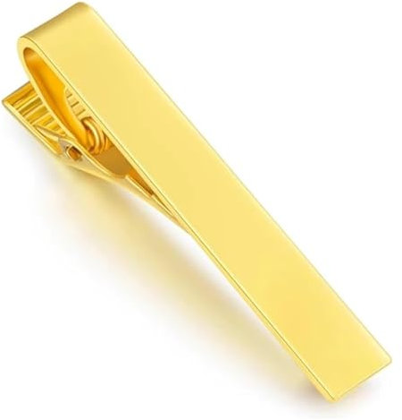 Pince à cravate1 pièce pince à cravate courte for hommes 3 couleurs pinces à cravate simples for collier masculin 5.3cm(Gold)