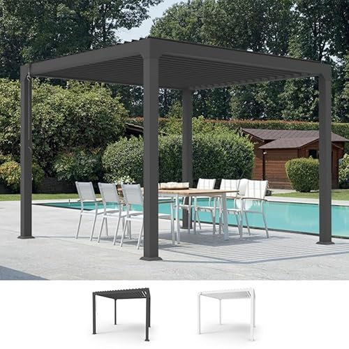 Produce Shop Pergola bioclimatica da Giardino 3x3m Manuale in Alluminio Guadalupe - Grigio