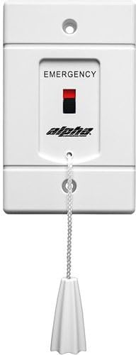 SF117/2A Emergency Pull Cord Station with Sliding Red Indicator, Adjustable Pull Cord, White Faceplate