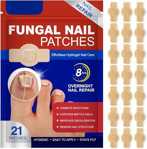 Extra Strength of Toenail Fungus Treatment – ​​21 Tablets for Night Repair Damaged, Color-Discolored Nails – 8-Hour Fungal Nail Patches Strengthen, Sensitive Skin Safe, Easy to Apply (1P)