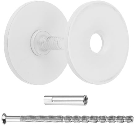QUARKZMAN Plaque De Recouvrement De Trou De Porte Nickel De 1.38 Blanc | Lot De 1, Plaque De Remplissage De Trou De Poignée De Porte Rond, Pour Trou De 3/4 À 1, Vis De 3.54