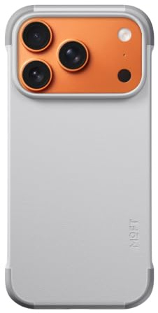 MOFT MOVAS Rahmen Hülle für iPhone 17 Pro für MagSafe, Ultra Dünner und Ultra Schutz - TPU-Eck Schutz mit Weiches Veganes Leder，0.75 mm (0.03 in) Ultra Slim（Misty Cove + Cement）