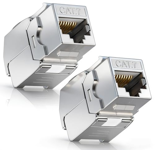 2pcs CAT 7 Keystone RJ45 Module Socket LAN Cable, cat 7 netzwerkdose,10 Gbit/s to 1000 MHz AWG 22-24 Tool-Free, LSA Fully Shielded STP Socket RJ45 Cutting Terminal for Patch Panel and Network | LAN 10Gbits bis 1000MHz AWG 22-24 werkzeuglos LSA vollgeschirmt STP Unterputzdose RJ45 Buchse Schlagklemme