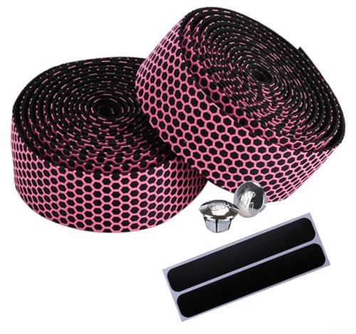 Lot de 2 rubans adhésifs pour guidon de vélo de route, 2000 mm × 30 mm × 2 mm, mousse EVA antidérapante, absorbant les chocs et évacuant la transpiration, pour route et cyclisme (rose)