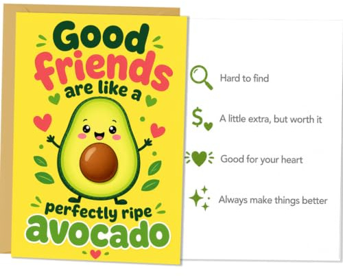 Zalingo Lustige Geburtstagskarten für Frauen, Geburtstag Karte für Beste Freundin, frohe Geburtstag Geschenke für Schwester, Sie, Avocado Bild
