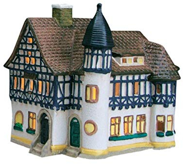 Post in Bad Liebenstein Thüringen aus Porzellan – Windlicht Lichthaus Miniatur-Modell – B15 x H17 x T12 cm