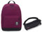 Zaino INVICTA + Marsupio - CARLSON - Viola - tasca porta pc padded - americano 27 LT