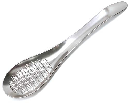 Honbay 1PCS Stainless Steel Garlic Ginger Fruits Root Vegetable Grater Grinder Spoon for Kitchen