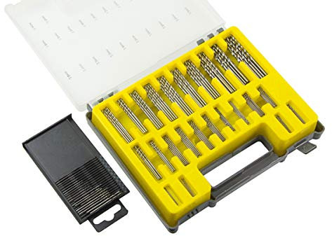 KATUR Mini foret à percussion, 150Pcs 0.4mm-3.2 HSS Foret de précision micro pour outil de forage de bijoux artisanat dans une mallette de transport