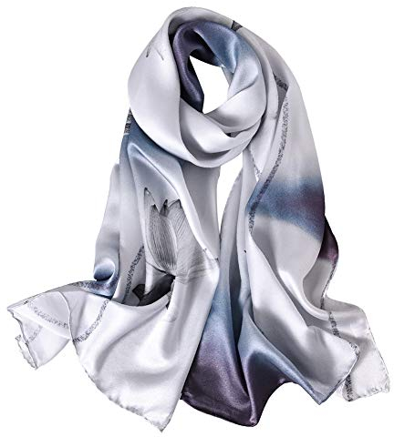 STORY OF SHANGHAI Seidenschal Damen 100% Seide, 20+ Bunte Luxuriöse Schals, Warm & Weich, als Stola Seidentuch Halstuch Pashmina - 53 * 170 cm Elegant Blumen 4