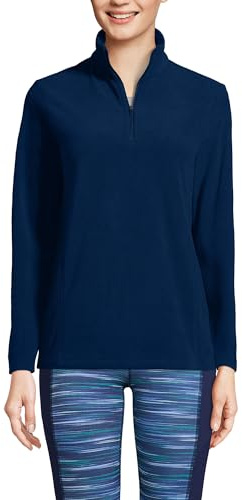 Lands' End - Women’s Anyweather Fleece Half Zip Top - Lightweight Quick-Dry Layer - Easy-Care Warmth and Soft Fleece Comfort - Women's Clothing, Ladies Jumper