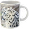 Awowee Tasse à café bleue Zoo the Rare Snow Leopard Profil animal blanc 325 ml Tasse à thé en céramique Meilleur cadeau ou souvenir pour la famille, les amis, les collègues