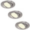 HCFEI 3er set LED Einbaustrahler dimmbar matt-chrom schwenkbar 5W flach 230V Einbau-Spot Strahler Einbauspot 68mm Bohrloch, 120°Abstrahlwinkel, Warmweiß 3000K