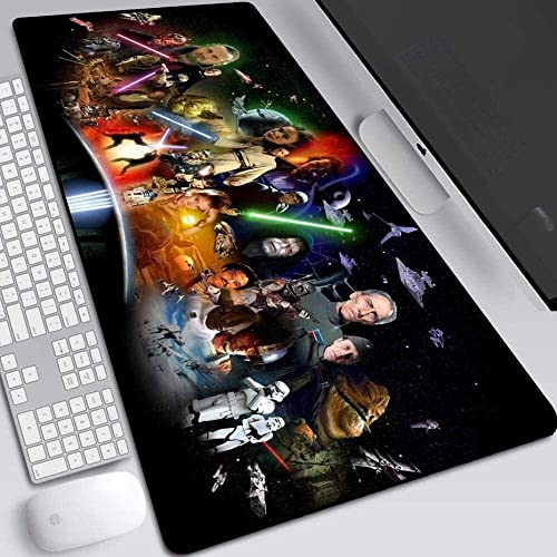 LFLLFLLFL Gaming mauspad XXL Star Wars Gaming Mausmatte XXL Größe 900x400x3mm Schreibtisch Tastaturmatte Große Mauspad für Computer Desktop PC Laptop, D. Tastatur-Mauspad