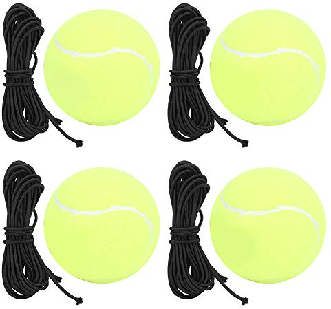 VGEBY 4 Stück/Set Tennistrainer, hochelastischer Tennisball mit Gummiband Tennisballtrainer Übungs-Trainingswerkzeug für Sportübungs-Trainingsgürtel Badminton- Und Tenniszubehör