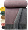STTS International Wolldecke 100% Schurwolle Wohndecke in versch. Farben 140 x 200 cm Tagesdecke Schurwolldecke Woll-Plaid Tirol (Grau-Rosa/Lila (Double face), 140 x 200 cm)