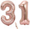 Palloncini numero 31 donna oro rosa palloncini 31 compleanno deco palloncino in foil 31 palloncini oro rosa Grande 32 pollici gigante palloncino in foil elio 31 compleanno donne (31)