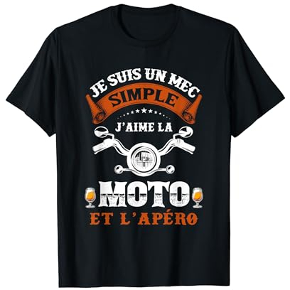 Pour Fans de La Moto et l'Apéro Motard Humour Alcool Drôle T-Shirt