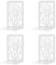 MSDADA 2 Pairs Metal Bookends, Heavy Duty, Anti-Slip, Tree Pattern, White (4 Pcs)