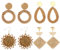 SOIMISS 4 Paare Rattan-ohrringe Makramee-ornamente Braid Ohrringe Handmade Rattan Ohrring Creolen Aus Rattan Ohrjacken-ohrringe Für Frauen Boho Drop Ohrringe Quaste Geschenk Fräulein