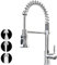 ZHZIRO Kitchen Sink Mixer Tap with 360° Swivel Pull Down Sprayer Commercial Single Handle Tap Cold and Hot 3-Modes Spray with Standard Fittings Chrome