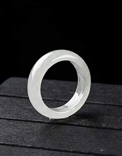 Jadeite White Ice Herren- und Damenkreis-Mund-Jade-Ring (Size : Inner diameter19mm)