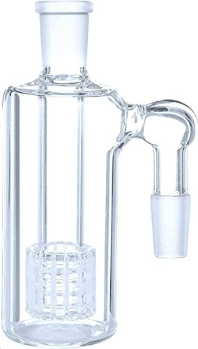 14mm 90 Degree Ash Catcher,Hookah Bongs Accessories,Clear Glass Handmade Piece,Glass Bong Water Bongs Accessories (Size One)