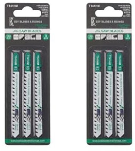 6 x lame chiave T141HM lunghe 100 mm in fibra di vetro per seghetto alternativo compatibili con Bosch, Dewalt, Makita, Milwaukee e molti altri – 1222 x 2