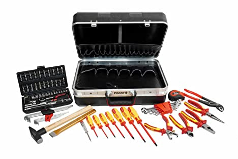 PARAT/KS Tools Kunstoff Werkzeugkoffer bestückt, Hausmeisterkoffer 80-teilig
