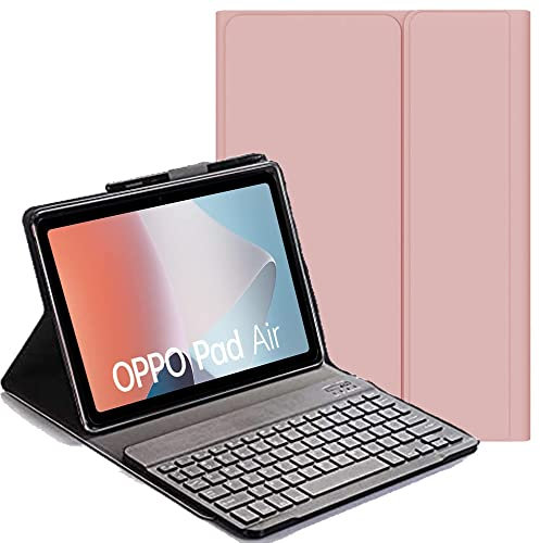 YHFZR Clavier étui pour Oppo Pad Air, AZERTY Slim PU Housse Détachable Wireless Clavier Keyboard sans Fil Coque pour Oppo Pad Air 10,4 Pouce, Rose