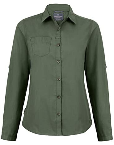 Craghoppers Damen Expert Womens Kiwi Long Sleeved Shirt Hemd mit Button-Down-Kragen, Dk Cedar Grn, 12