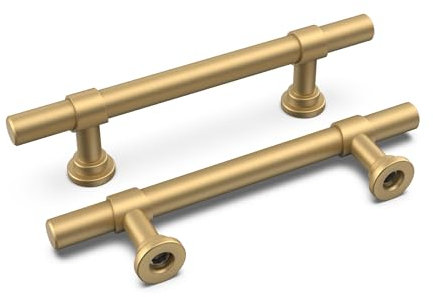 LONTAN 15 Stück Schrankgriffe Gold Möbelgriffe Gold Griffe 96mm lochabstand Küchengriffe, Griffe für Küchenschränke Schranktürgriffe Gold Möbelgriff Messing Schubladengriffe