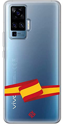 Movilshop Funda para [ Vivo X51 5G ] Dibujo Auténtico [ Bandera España ] de Silicona Flexible Transparente Carcasa Case Cover Gel para Smartphone.