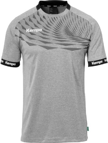 Kempa Herren Wave 26 Shirt Jungen Sportshirt Kurzarm Funktionsshirt Handball Gym Fitness Trikot, Dark Grau Melange/Anthra, 128 EU