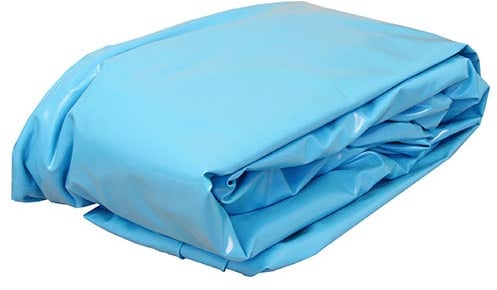 SAXONICA Poolfolie Holzpool Achteck I 454,6 x 420 x 121,2 cm I 0,8 mm I blau I mit Keilbiese