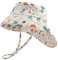 LACOFIA Baby Sonnenhut Jungen Baumwolle Kleinkind UV Sommer Mütze Verstellbarem Kinder Breiter Krempe Strand Cap Fischerhut mit Bindebändern und Nackenschutz Beige 6-18 Monate