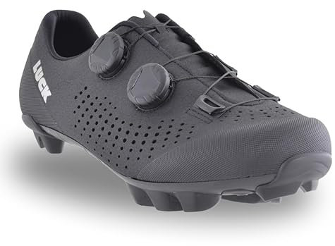 LUCK Spider MTB breite Leiste mit RC Carbonsohle und doppelter Präzisionsdrehverschluss., Schwarz , 41 EU X-Ancho